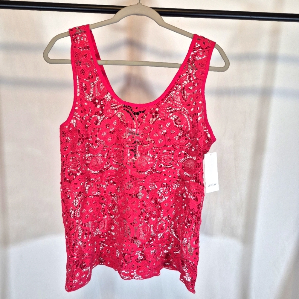 Karen Kane Coral Reef Croquet Tank Top Fuchsia Women's XL NWT $99